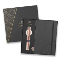 Zápisník a kuličkové pero Parker Jotter XL Monochrome Pink Gold 