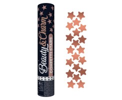 Vystřelovací konfety Beauty & Charm - rose gold hvězdy 