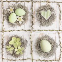 Velikonoční ubrousky Daisy L - Pastel Green Easter Collage - SDWL007701
