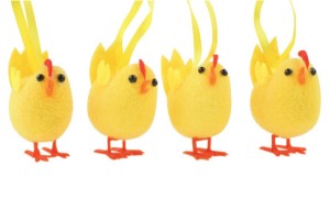 Velikonoční kuřátka na zavěšení - 3 cm - 4 ks - 8089
