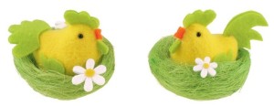Filcová slepička v hnízdě - 8 cm - 8097