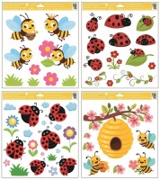 Okenní fólie - berušky a včelky - 30 x 33,5 cm - 6906