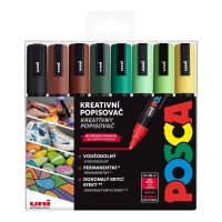 Sada akrylových popisovačů Posca PC-5M - 1,8–2,5 mm - EARTH - 8 ks