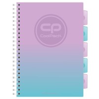 Spirálový zápisník A4,100 listů, čtvereček, s děliči - Gradient Blueberry - CoolPack-03036