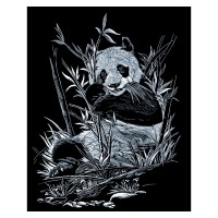 Stříbrný vyškrabávací obrázek - Pandy - SILF12