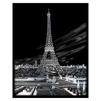 Stříbrný vyškrabávací obrázek - Eiffelova věž - SILF35
