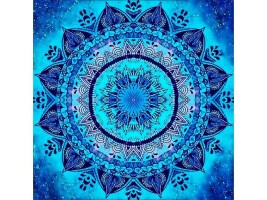 Diamantový obrázek mandala 7D - modrofialový kruh - 30x30cm - 1006545