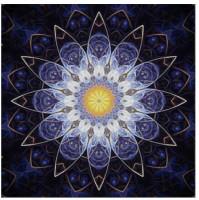 Diamantový obrázek 7D - mandala se žlutým středem - 30 x 30 cm - 1006560