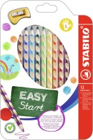 Ergonomické pastelky pro leváky STABILO EASYcolors - 12 ks sada s ořezávátkem