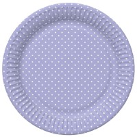 Papírové talíře velké - White Dots on Lavender - 23 cm - 8 ks - TD02_OG_036808 