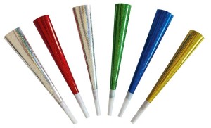 Trumpety - metalické - 25 cm - 6 ks - 9235