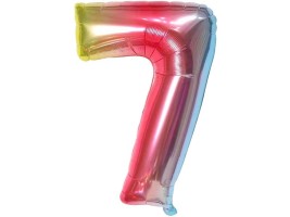 Fóliový balónek 80 cm - číslice 7 - duhový - 24227