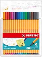 Jemný liner STABILO point 88 - 18 ks sada - 8818/1-4