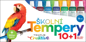 Temperové barvy Tempus - 10 barev + 1 běloba a štětec
