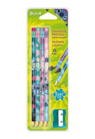 Tužky s gumou HB Stitch - 4 ks + ořezávátko - 74722PTR