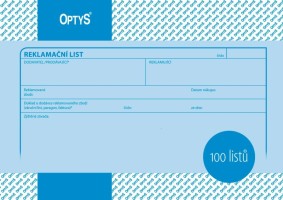 Reklamační list A5 - OP 1284