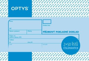 Příjmový pokladní doklad A6 2x50 listů číslovaný - OP 1039