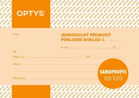 Jednoduchý příjmový pokladní doklad A6 propisovací - OP 1302
