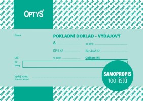 Výdajový pokladní doklad jednoduchý A6 propisovací - OP 1069