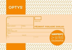 Příjmový pokladní doklad A6 číslovaný propisovací - OP 1081