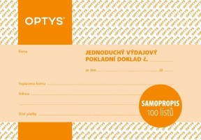 Výdajový pokladní doklad jednoduchý propisovací - OP 1303