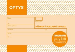 Příjmový pokladní doklad 3x25 listů NCR - OP 1082