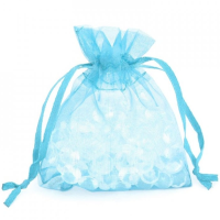 Dárkový sáček organza 15 x 23 cm - sv. modrá - 9661