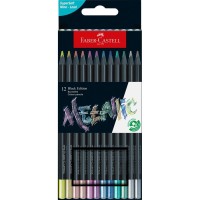 Trojhranné pastelky Faber-Castell Black Edition - metallic - 12 ks - 0086/1164150