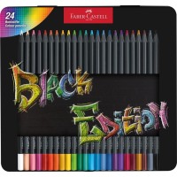 Trojhranné pastelky Faber-Castell Black Edition - 24 ks v plechové dóze - 0086/1164250