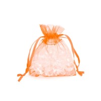 Dárkový sáček organza 7,5 x 10 cm - oranžová - 249614