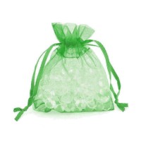 Dárkový sáček organza 9 x 12 cm - lahvově zelená - 249636