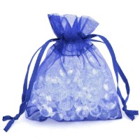Dárkový sáček organza 15 x 23 cm - tm. modrá