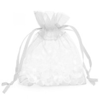 Dárkový sáček organza 15 x 23 cm - stříbrná - 249659