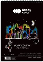 Spirálový blok A4 - černý - 80 g/m2 - 40 listů - 305318