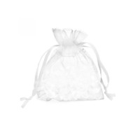 Dárkový sáček organza 7,5 x 10 cm - bílá - 9600