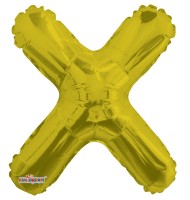 Fóliový balónek 35 cm - písmeno X - zlatý - K35092-14S
