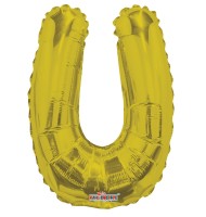 Fóliový balónek 35 cm - písmeno U - zlatý - K35089-14S