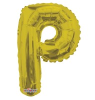 Fóliový balónek 35 cm - písmeno P - zlatý - K35084-14S