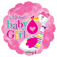 Fóliový balónek 45 cm - kruh - baby girl - K19730-18S