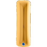 Fóliový balónek 102 cm - písmeno I - zlatý - WGOLD I