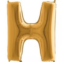 Fóliový balónek 102 cm - písmeno H - zlatý - WGOLD H