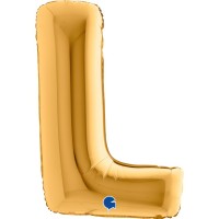 Fóliový balónek 102 cm - písmeno L - zlatý - WGOLD L