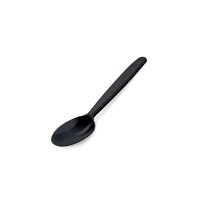 Kávová lžička (PP) znovupoužitelná - černá - 13 cm - 50 ks - 22095