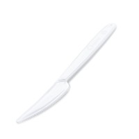 Nůž (PP) znovupoužitelný - bílý - 18,5 cm - 50 ks - 22008