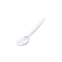 Kávová lžička (PP) znovupoužitelná - bílá - 13 cm - 50 ks - 22005