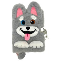Plyšový zápisník se zámkem - Husky - M/68999