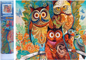 Diamantový obrázek - Sovy - 30 x 40 cm - 1007748