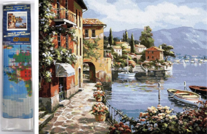 Diamantový obrázek - Město nad přístavem - 30 x 40 cm - 1007738