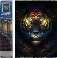 Diamantový obrázek svítící ve tmě - Tygr - 30 x 40 cm - 1007606