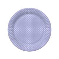 Papírové talíře malé - White Dots on Lavender - 18 cm - 8 ks - TD01_OG_036808 